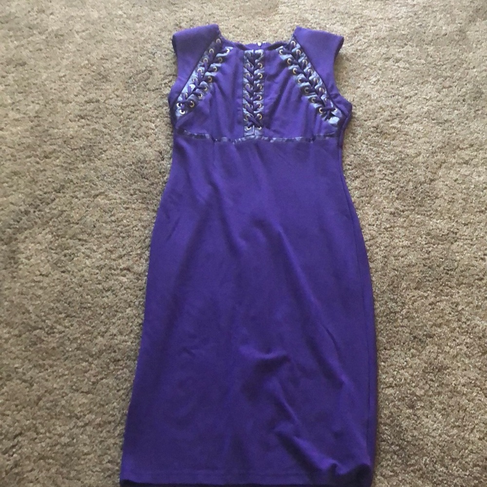 Purple Dress with Braided Leather detailing Size M